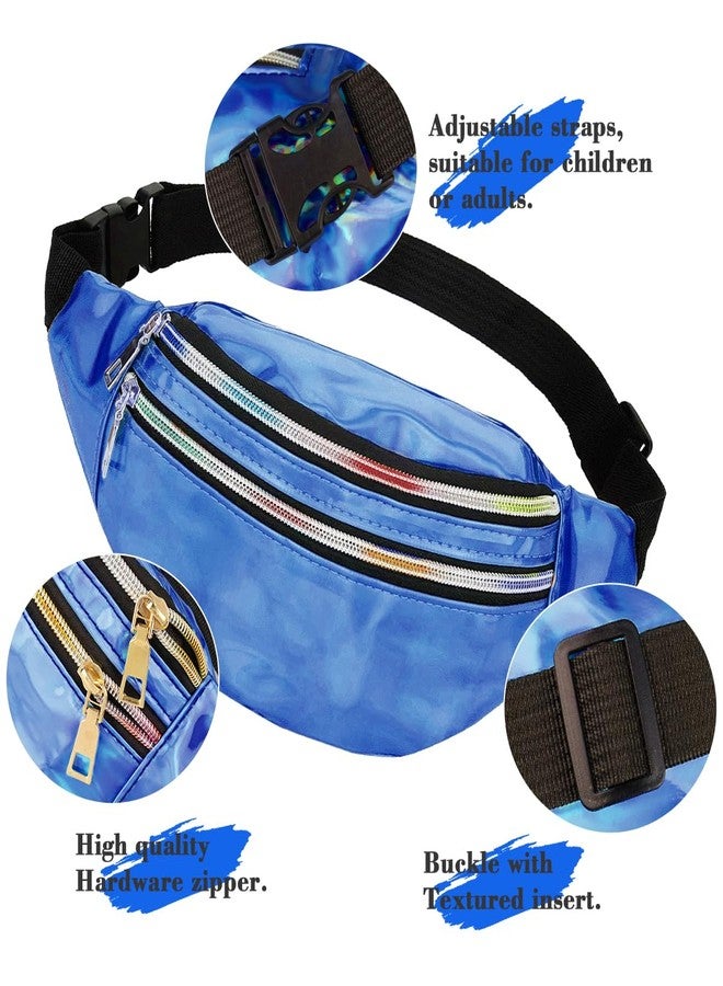 WILDPARTY 80s Costume Accessories for Women, T-Shirt Tutu Fanny Pack Headband Earring Necklace Fishnet Gloves Legwarmers 80s Party Halloween outfit for Women 24PCS (DarkBlue XL) - Image 3